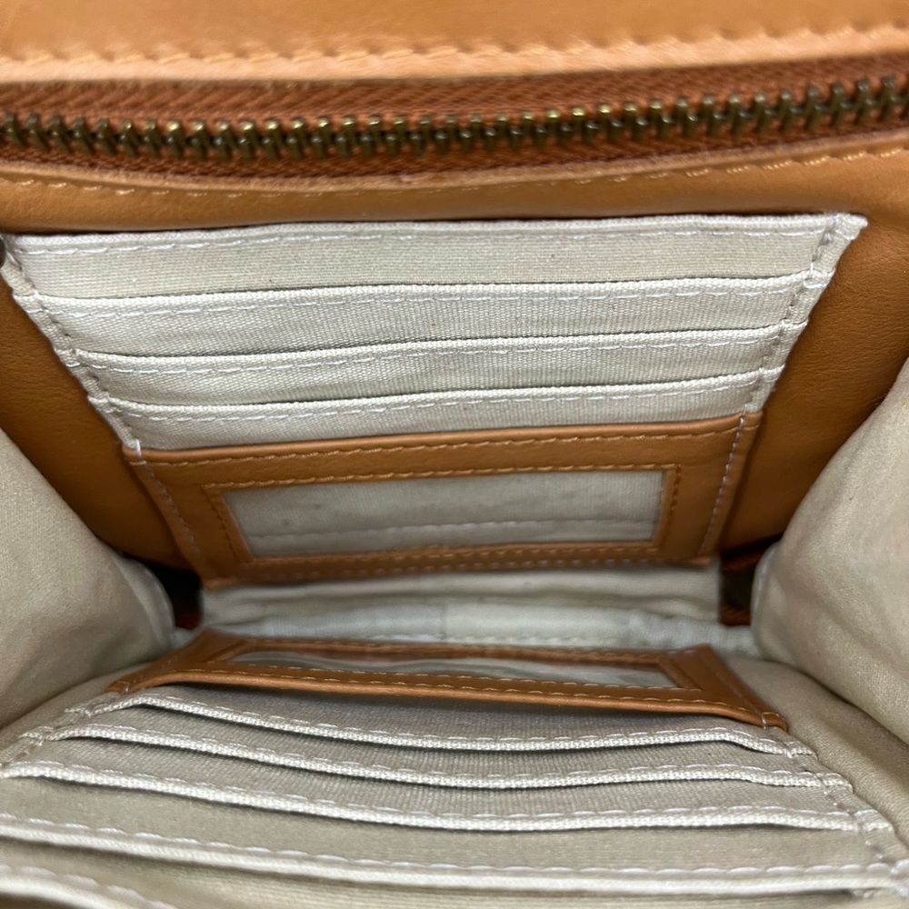Minooy Naya Small Tan Leather Women's Crossbody Bag - Picture 2 of 13